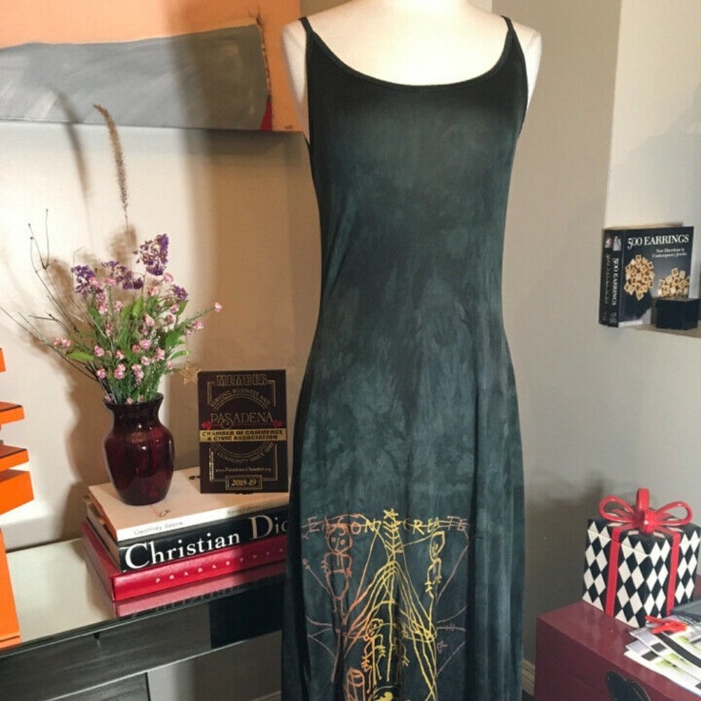 The People of the Labyrinths Silk Jersey Maxi Dress